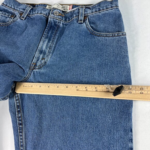 Y2K Levi's Jeans Women's Measured 32x31 550 Relaxed Tapered Blue Denim Tag 14 L - Picture 14 of 16